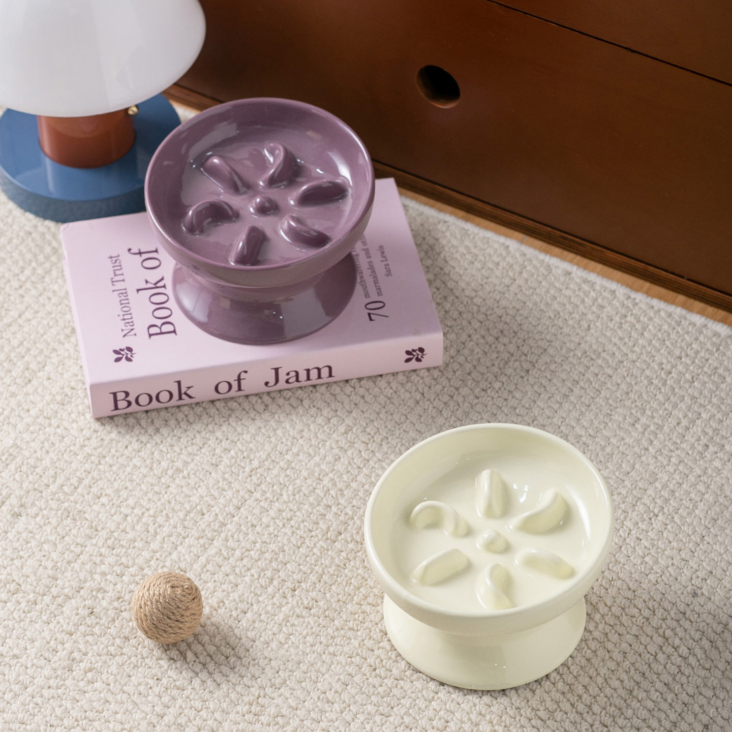 创意图案高脚慢食碗宠物陶瓷碗防噎缓食盆猫碗狗碗护颈饭盆,淘宝优惠券,粉丝福利购,淘宝优惠卷