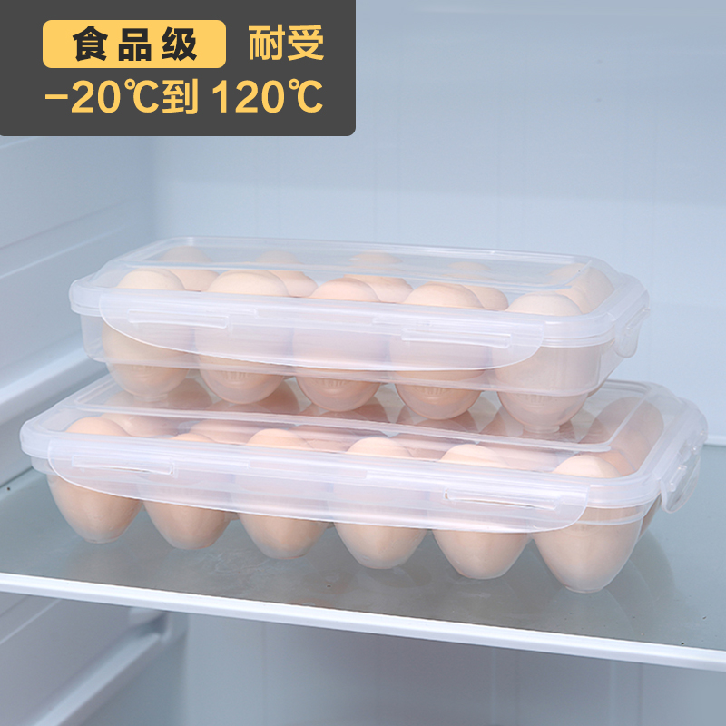 鸡蛋收纳盒防摔防震透明塑料鸡蛋盒冰箱保鲜侧面装蛋收纳盒鸡蛋盒
