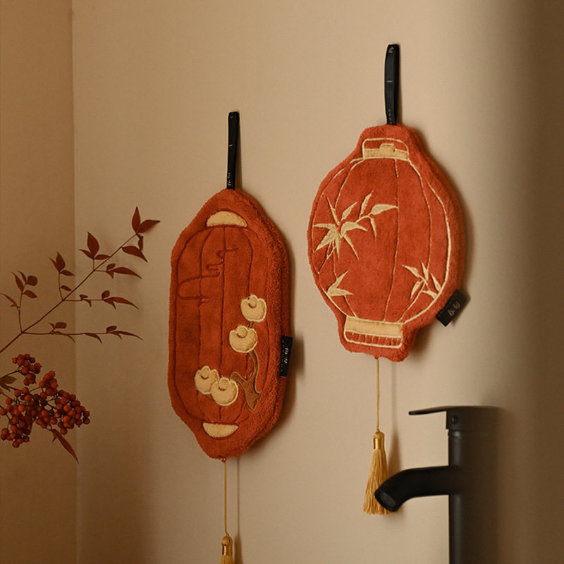 灯笼新中式擦手巾新款厨房可挂式擦水抹布挂式吸水加厚毛巾,淘宝优惠券,粉丝福利购,淘宝优惠卷