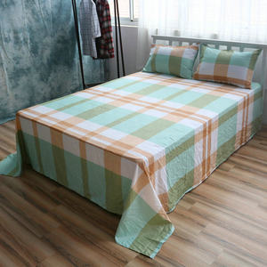 优洁家纺 纯棉简约风床单单品纯棉床上用品三件套枕套床裙