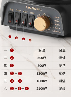利仁DZG-J3236电蒸锅电煮锅电炒锅电火锅多功能锅电热锅多用途锅