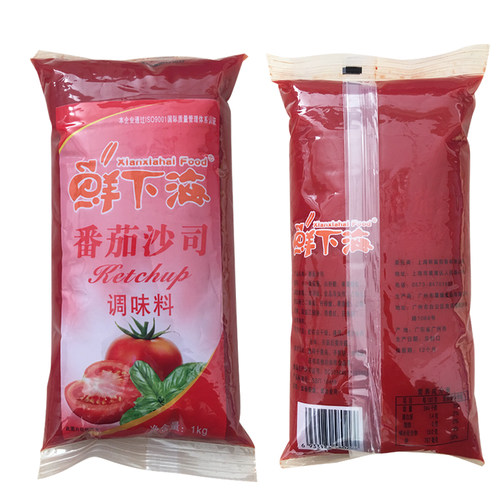 番茄沙司鲜下海袋装番茄酱披萨薯条汉堡酸甜酱1KG/包整箱商用包邮 - 图2