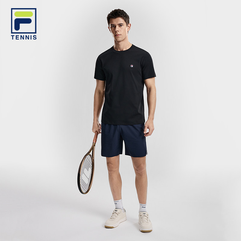 FILA 斐乐官方男子针织短袖衫2026春新款网球运动简约经典圆领T恤,淘宝优惠券,粉丝福利购,淘宝优惠卷