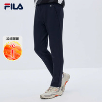 FILA File Official Mens Knitted Trousers Winter Plus Suede Warm Straight Barrel Pants 100 Hitch Casual Sports Long Pants