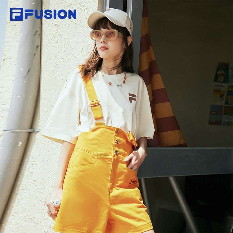 FILA FUSION斐乐潮牌短袖T恤情侣款夏季时尚宽松男女针织衫上衣潮,淘宝优惠券,粉丝福利购,淘宝优惠卷