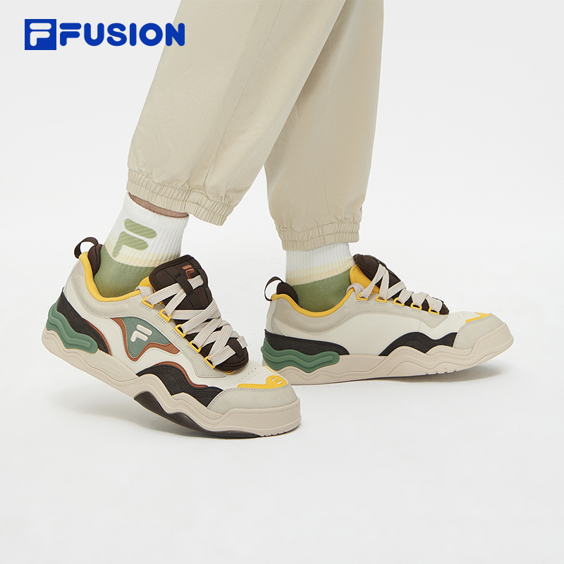 FILA FUSION斐乐潮牌男鞋KICK专业滑板鞋官方旗舰低帮波浪底板鞋-图3