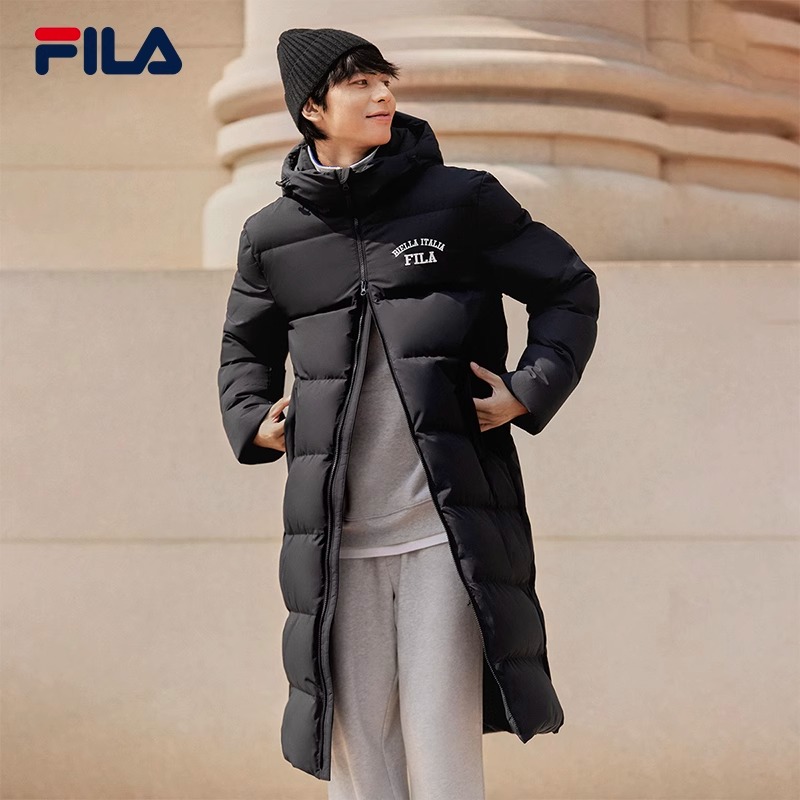 【杨幂力荐】FILA 斐乐情侣羽绒服女2023冬新长款保暖加厚外套男