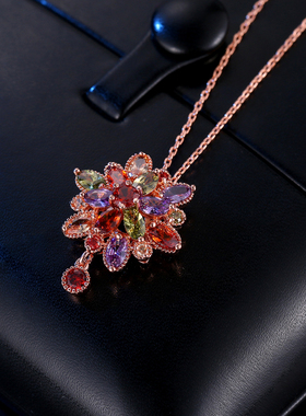 女超七彩色韩国简约防过敏吊坠