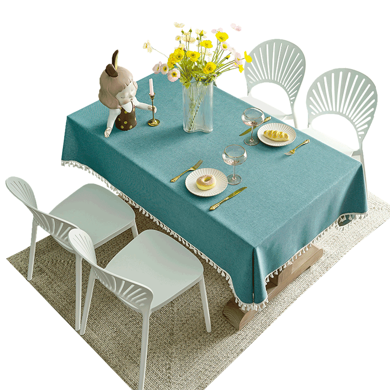 古典棉麻桌布防水防油防烫餐桌布长方形免洗高级感餐桌垫茶几台布