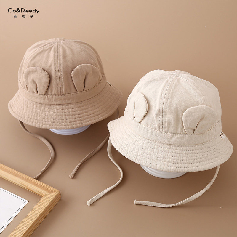 婴儿帽子春夏季简约遮阳盆帽男女宝宝百搭可爱兔耳透气渔夫帽,淘宝优惠券,粉丝福利购,淘宝优惠卷