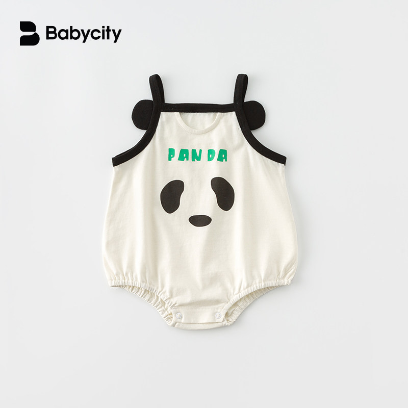 超萌夏季新款新生儿外出抱衣哈衣 贝贝城连身衣/爬服/哈衣