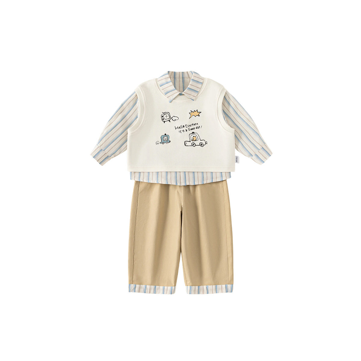 贝贝城男童套装2026春季新款儿童帅气马甲三件套宝宝休闲春秋衣服,淘宝优惠券,粉丝福利购,淘宝优惠卷