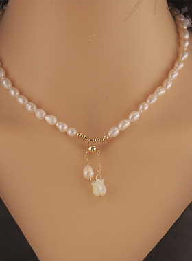 优贝朵天然淡水珍珠铃兰花锁骨链