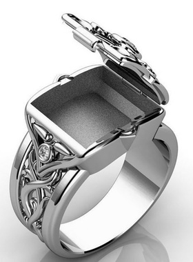 新款热卖欧美流行可开盖子男士戒