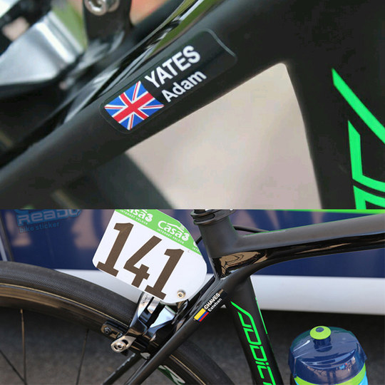 Tour de France bicycle road bike frame flag personal name sticker customized bicycle sticker style five