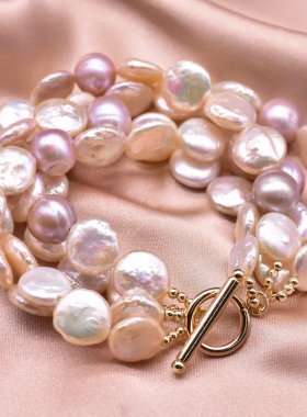 天然巴洛克珍珠手链女复古