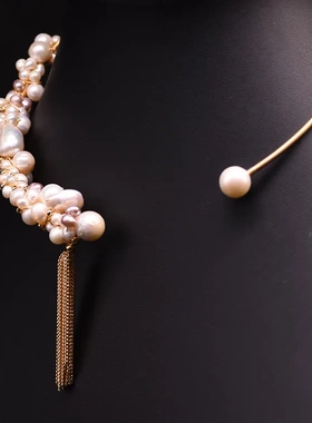 高级感巴洛克珍珠项圈项链女