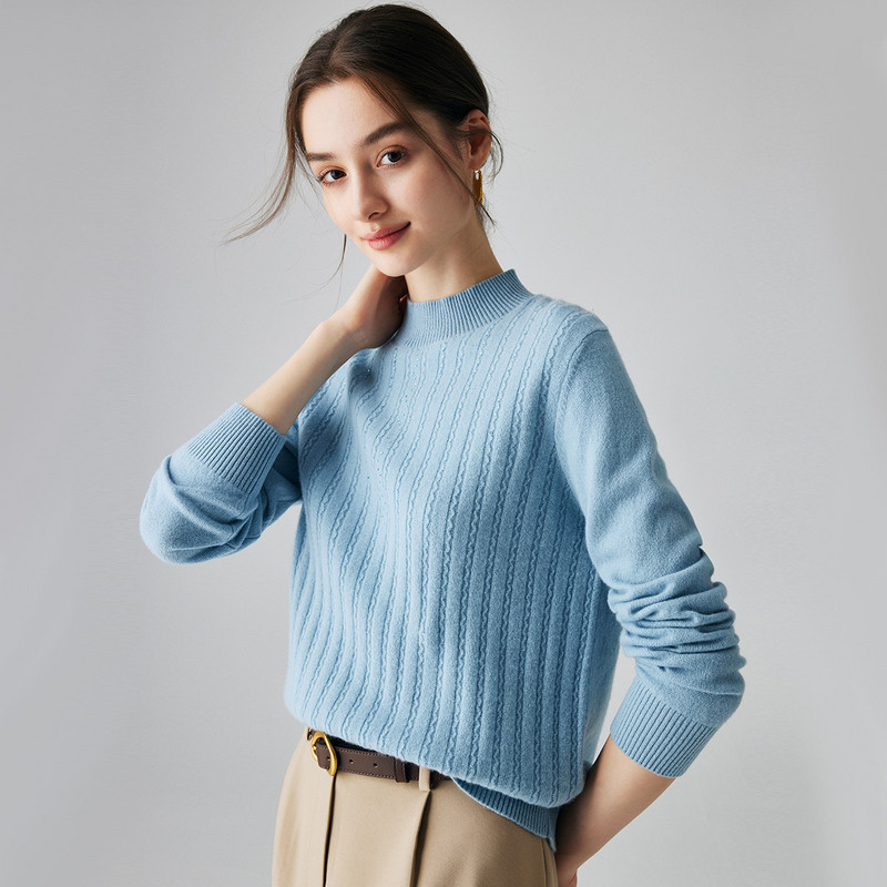 帕罗25秋冬新款半高领纯羊绒女士提花保暖针织内搭百搭打底衫毛衣,淘宝优惠券,粉丝福利购,淘宝优惠卷