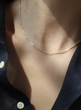 饰尚e族韩版s波光粼粼项链女轻奢小众裸链锁骨链简约气质冷