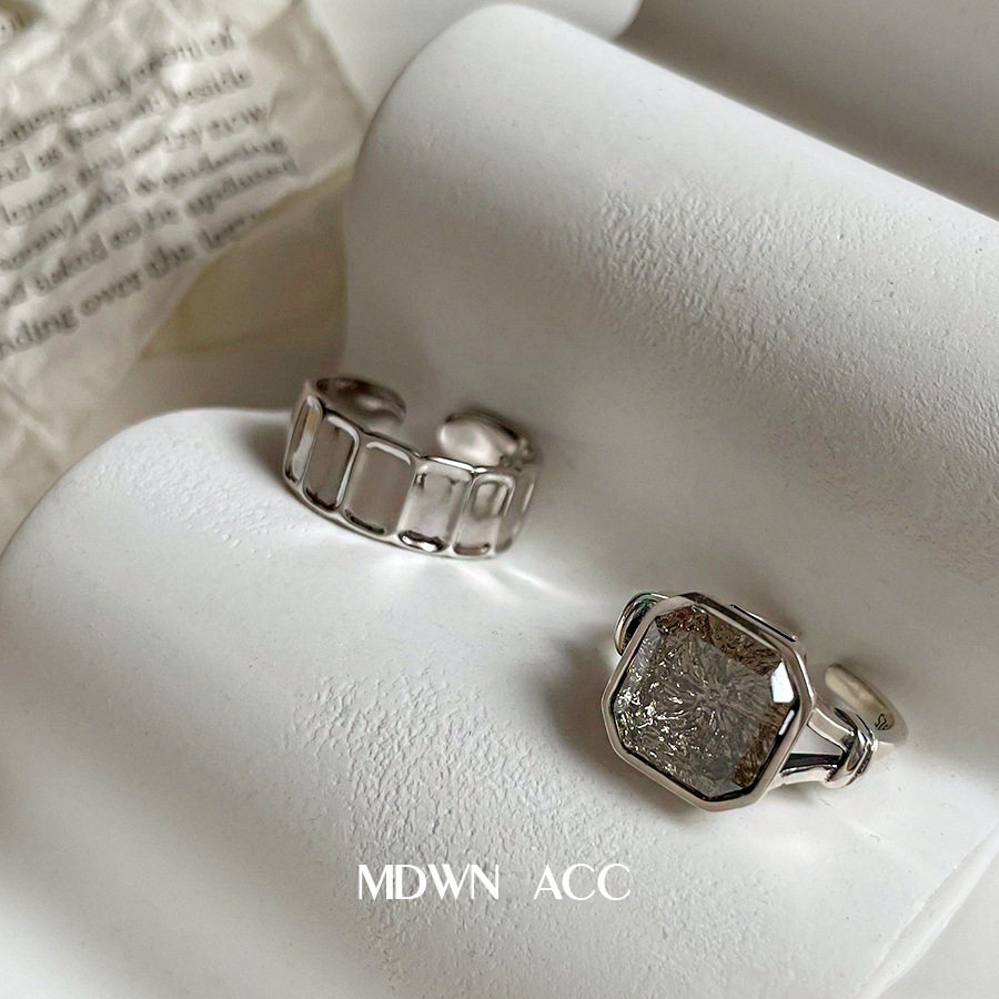 日韩冰晶白茶戒指女轻奢高级感复古时尚气质开口戒指可调节食指环,淘宝优惠券,粉丝福利购,淘宝优惠卷