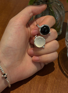 甜美白月光戒指女精致时尚百搭叠戴气质开口指环ins风网红食指戒