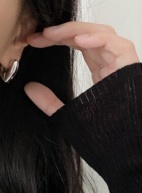饰尚e族爱心双面耳扣女高级感立体金属耳环精致水滴形针简