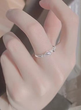 925纯银星球戒指女款设计小众食指戒素圈高级感开口指环2024新款