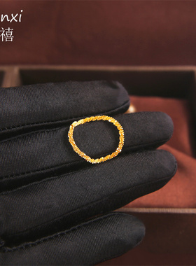 爆闪波光粼粼软链戒指女