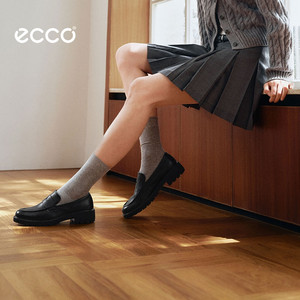 ECCO爱步女鞋 秋新款老钱风厚底皮鞋增高通勤乐福鞋 维也纳231333