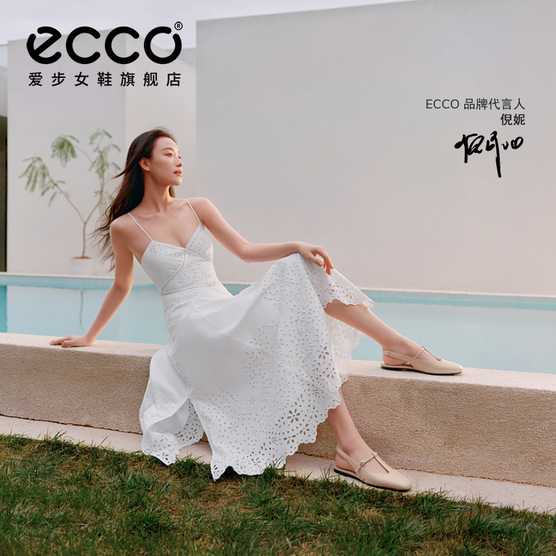 ECCO爱步女鞋 夏季新款复古玛丽珍单鞋方头平底凉鞋舞悦234353