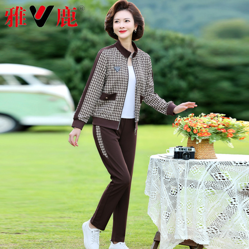 雅鹿中老年运动秋装新款洋气妈妈 苏州时时新服饰中老年女装