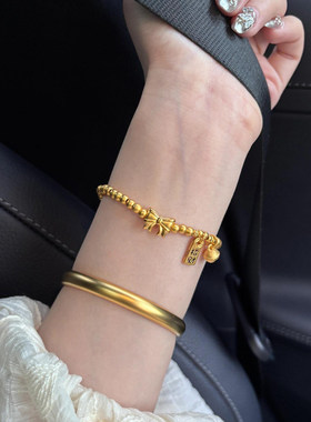 在逃公主蝴蝶结铃铛招财转运手链