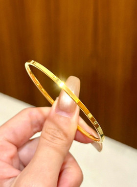 极细光面素圈手镯女高级感百搭方线手饰多圈叠戴手环简约气质镯子