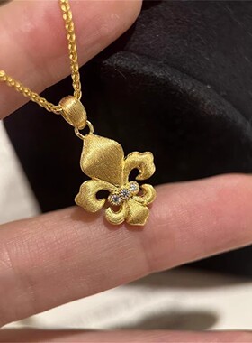 金色新中式鸢尾花锁骨链