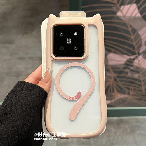 17立体猫耳朵气囊壳适用小米14手机壳14Ultra透明亚克力红米Note13防摔硬壳15Pro小红书in同款少女磁吸保护套 - 图2