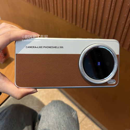 INS拼接撞色X8Ultra复古棕相机壳适用OPPOFindx8手机壳findx9Ul镜框加高x8s+保护套小米15U三包边17U/14P男女 - 图1