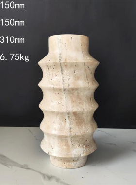 现代简约黄洞石家居装饰层叠插花器摆件客厅民宿诧寂风软装饰品