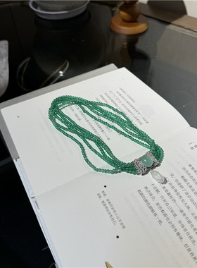 绿色首饰女绿玛瑙轻奢围脖女多层