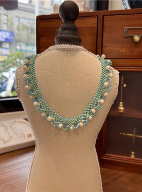 复古时尚手工气质锁骨链多层蕾丝