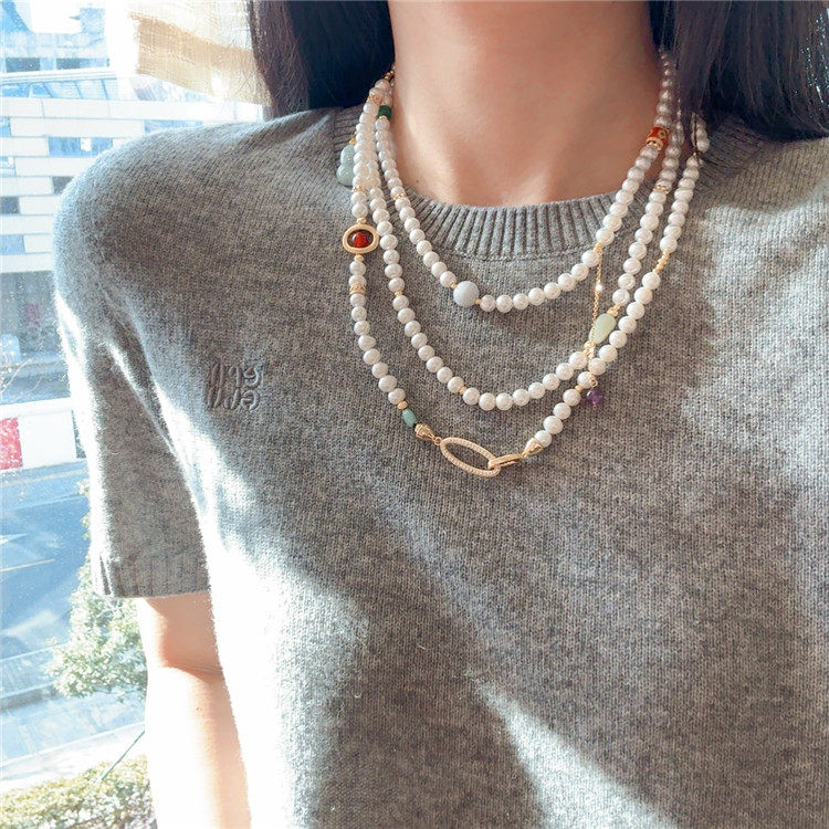 天然淡水珍珠项链小众设计高级感长款毛衣链新中式简约气质颈饰女,淘宝优惠券,粉丝福利购,淘宝优惠卷