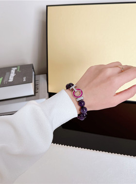 紫水晶项链女紫色首饰女百搭简约