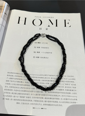 黑色锁骨链925纯银百搭项链女款