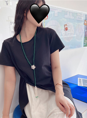 绿玛瑙毛衣链女长款首饰百搭时尚