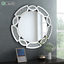 Eurostyle Bathroom Dresser Modern Light Lavish Dining Room Background Wall Genguan Decoration Hanging Wall Mirror Art Mirror 2124