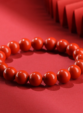 2025天然原矿朱砂手链保真高含量红砂手串本命年红色手绳男女