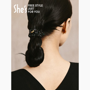 shes茜子耀我宣言原创璀璨工艺水晶马尾发圈发绳皮筋头花头饰发饰