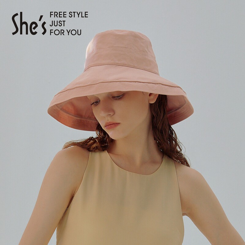 shes渔夫帽休闲折叠防晒太阳帽 shes饰品帽子