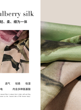 shes茜子艺术花卉印花丝巾