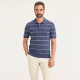 American high-end cotton stripe short-sleeved knitted POLO shirt for men