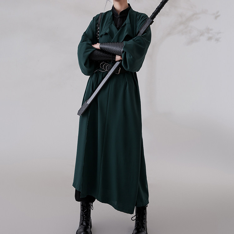 [西河]鸟鸣涧原创唐制圆领袍汉服大放量复原缺胯袍男女夏季纯色_虎窝淘